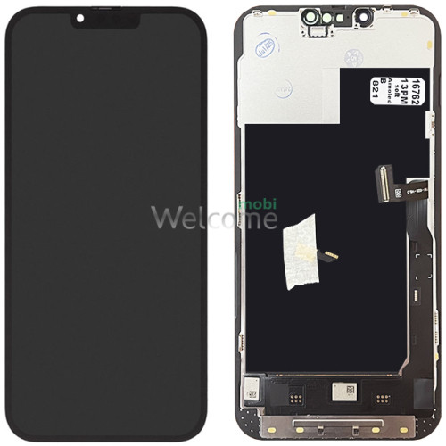 Дисплей iPhone 13 Pro Max в зборі з сенсором та рамкою black (DD Soft OLED) (під заміну IC)