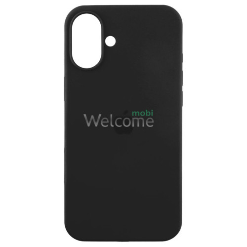 Silicone case for iPhone 16 (18) black (закритий низ)