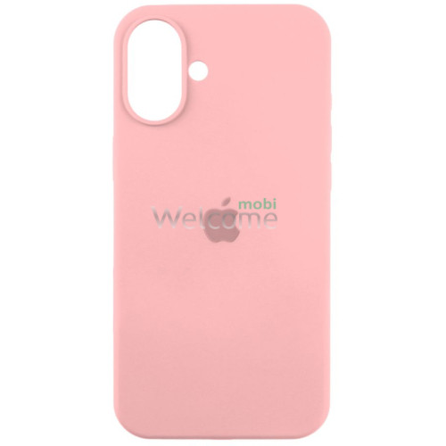 Silicone case for iPhone 16 ( 6) light pink (закрытый низ)