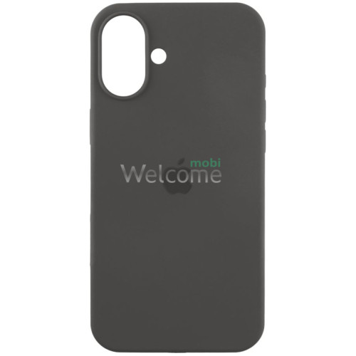 Silicone case for iPhone 16 (15) dark grey (закрытый низ)