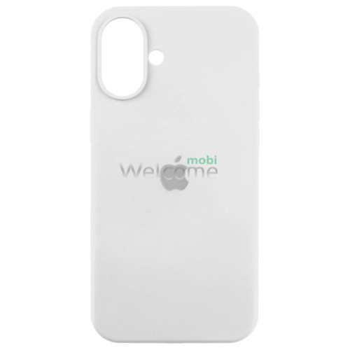 Silicone case for iPhone 16 ( 9) white (закрытый низ)