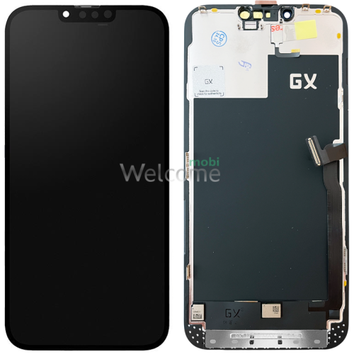 Дисплей iPhone 13 Pro Max в зборі з сенсором та рамкою black (GX Soft OLED)