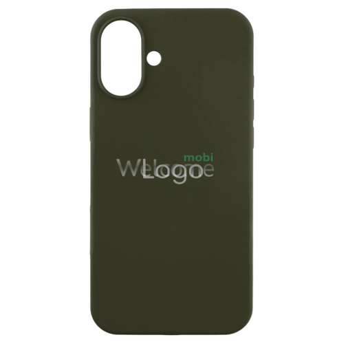 Silicone case for iPhone 16 (71) Dark Green (закритий низ)