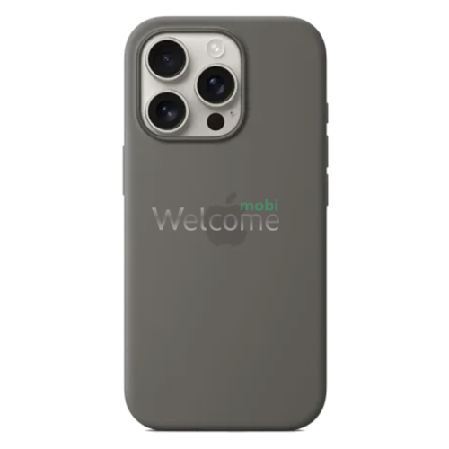 Silicone case for iPhone 16 Pro Max (15) Dark Grey (закритий низ)