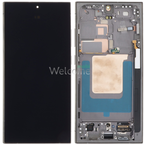 Дисплей Samsung SM-S928 Galaxy S24 Ultra 5G (2024) в зборі з сенсором та рамкою Titanium Grey service orig