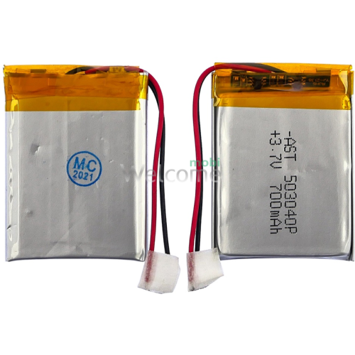 АКБ універсальна 503040P (40*30*5 550mAh 3.7V) для кейсов наушников, смарт часов, MP3 плееров