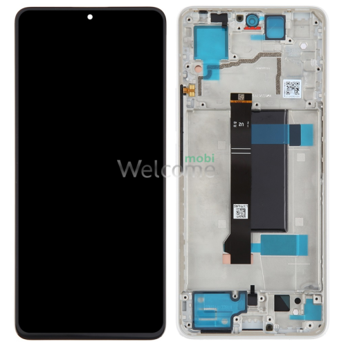 Дисплей Xiaomi Poco X6 Pro 5G в зборі з сенсором та рамкою White service orig