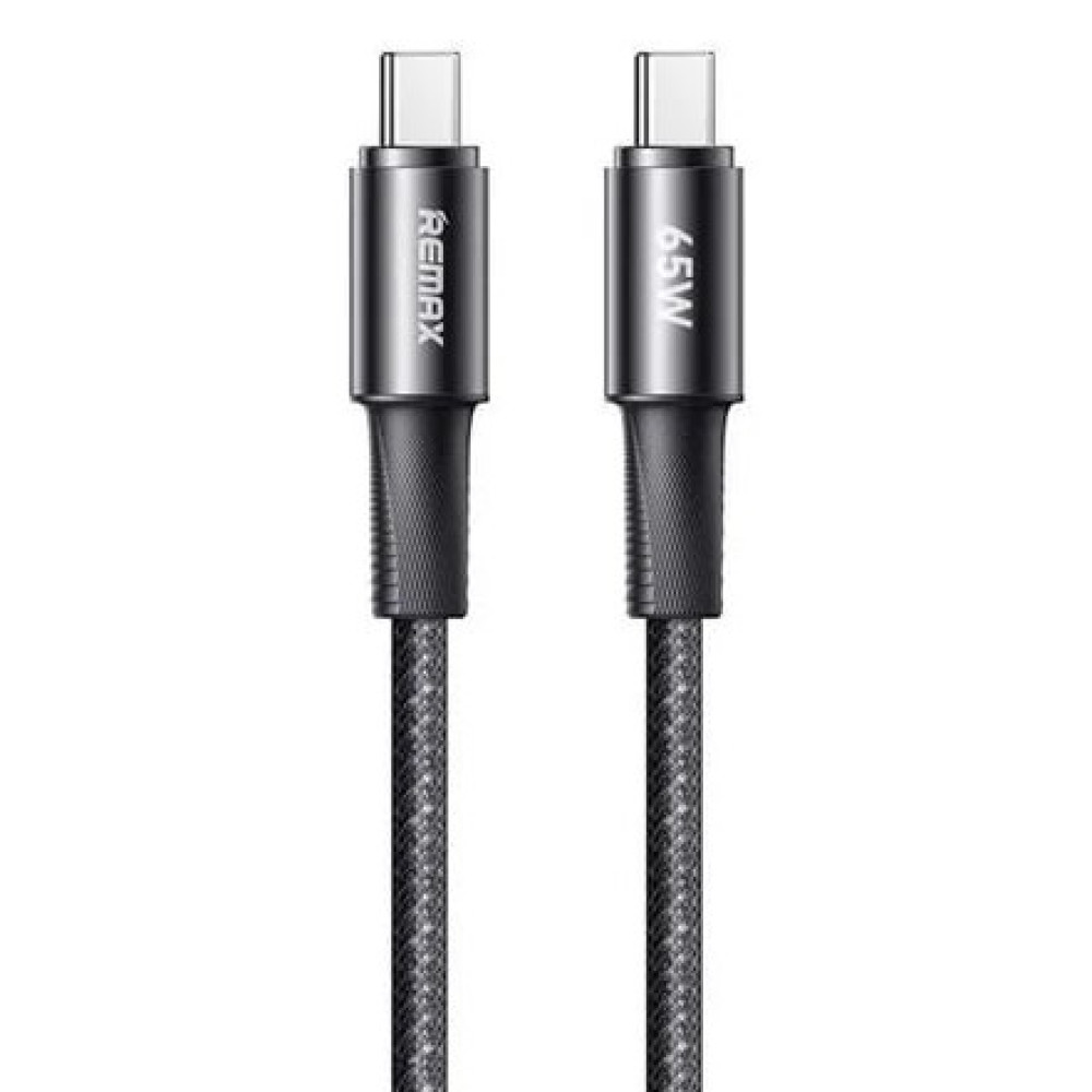 Кабель REMAX WindSpeed Series Fast charging aluminum alloy braided data cable 1.2M  CB25/CB23 (C-C) 65W -  Black