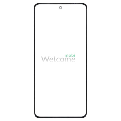 Стекло тачскрина с OCA плёнкой для Motorola G84 чёрное с олеофобным покрытием, закалённое