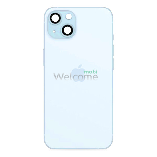 Задняя крышка (стекло) iPhone 15 blue (оригинал завод) в сборе на рамке