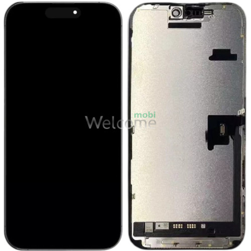 Дисплей iPhone 16 Pro в зборі з сенсором та рамкою black (знятий оригінал)