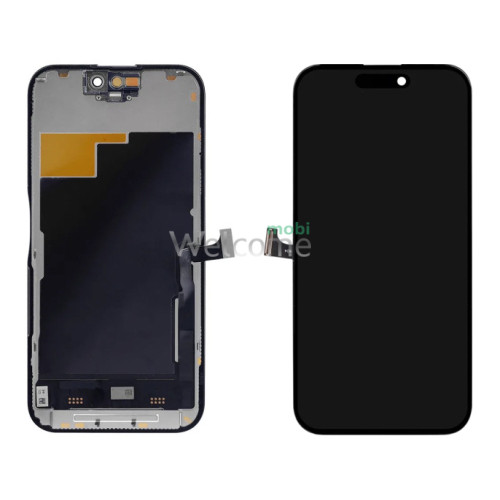 Дисплей iPhone 15 Pro в зборі з сенсором та рамкою black (ZY in- cell TFT) (під замену IC)
