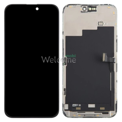 Дисплей iPhone 16 Pro Max в зборі з сенсором та рамкою black (оригінал переклей) A+