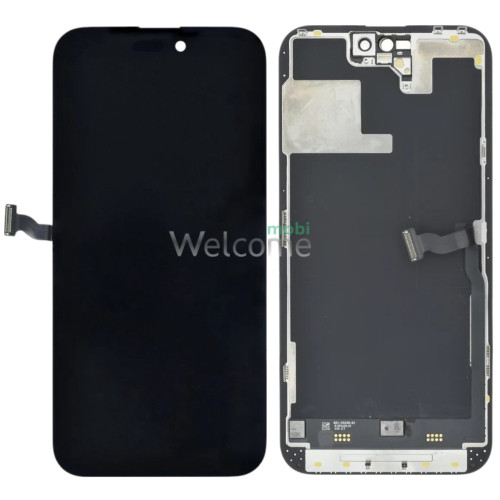 Дисплей iPhone 14 Pro Max в зборі з сенсором та рамкою black (GX OLED) (під заміну IC)
