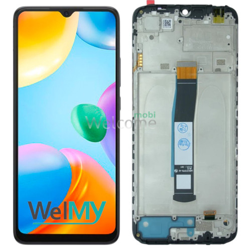 Дисплей Xiaomi Redmi 10C/ Poco C40 в зборі з сенсором та рамкою Graphite Gray (Welmy)