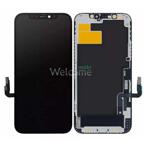 Дисплей iPhone 12/ iPhone 12 Pro в зборі з сенсором та рамкою black (JK Soft OLED) (під заміну IC)