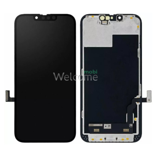 Дисплей iPhone 13 в зборі з сенсором та рамкою black (JK Soft OLED) (під заміну IC)