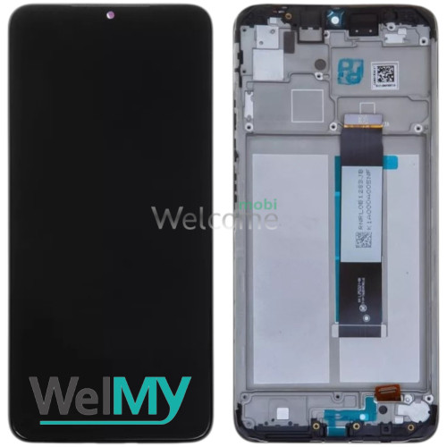 Дисплей Xiaomi Poco M3/ Redmi 9T в зборі з сенсором та рамкою Power Black (Welmy)