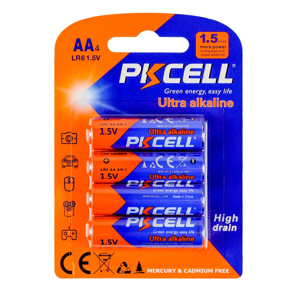 Батарейки PKCELL 1.5V AA/LR6, 4 шт блiстер Характеристики АА