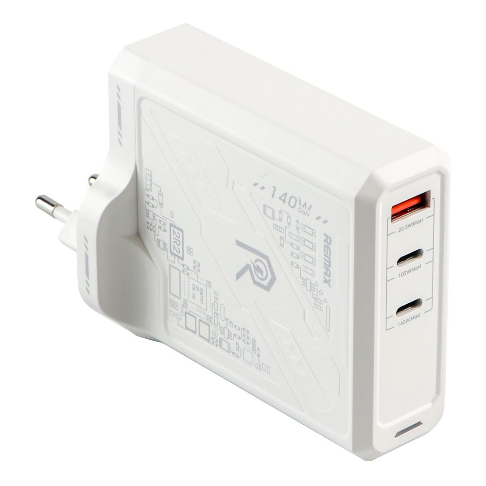 Мережевий Зарядний Пристрій Remax RP-U106 140W 2C+1A GaN Бiлий
