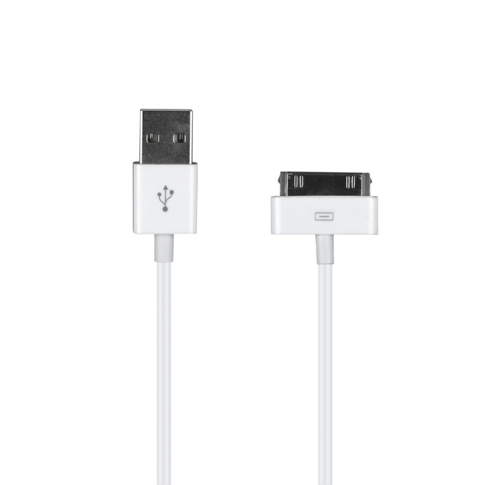 Кабель USB Iphone 4 30pin Бiлий
