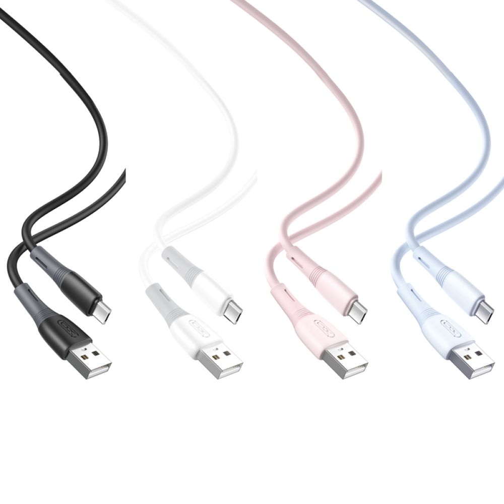 Кабель USB XO NB225 Silicone two-color Type C Блакитний