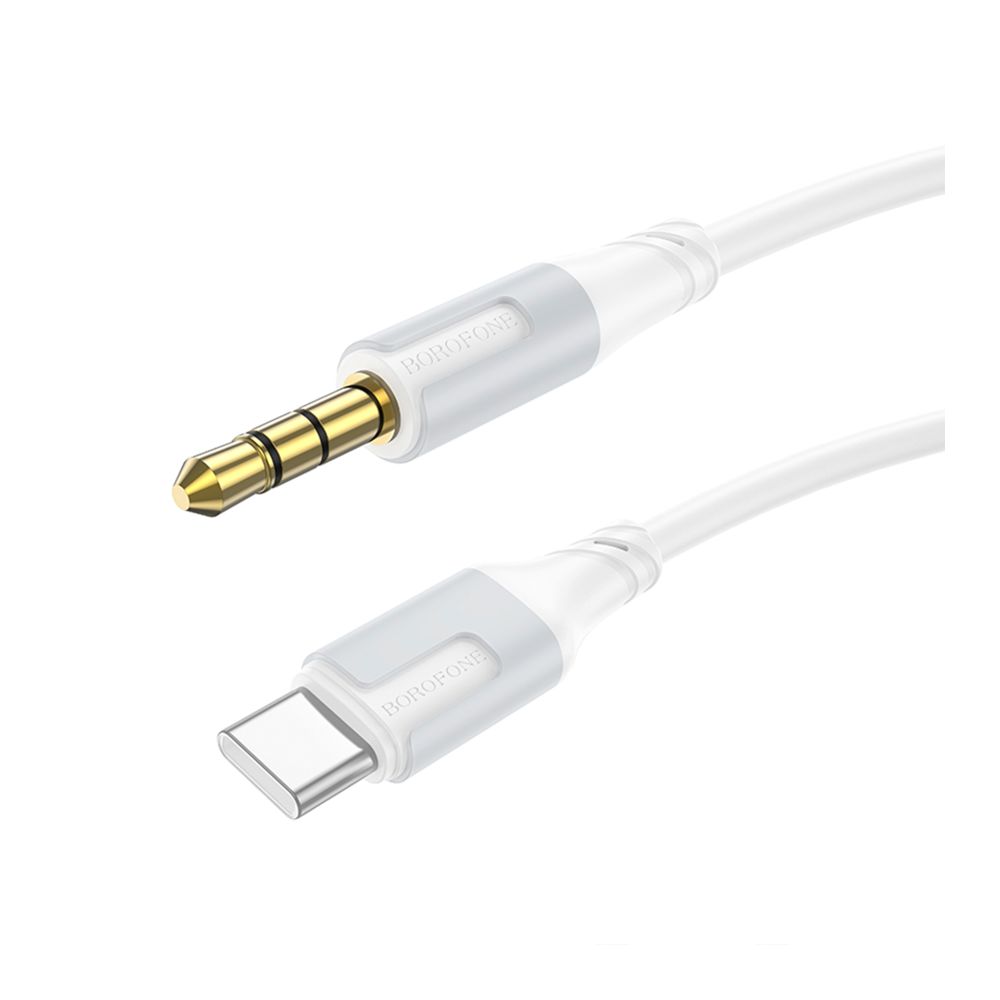 Кабель Aux Borofone BL19 Type-C Бiлий