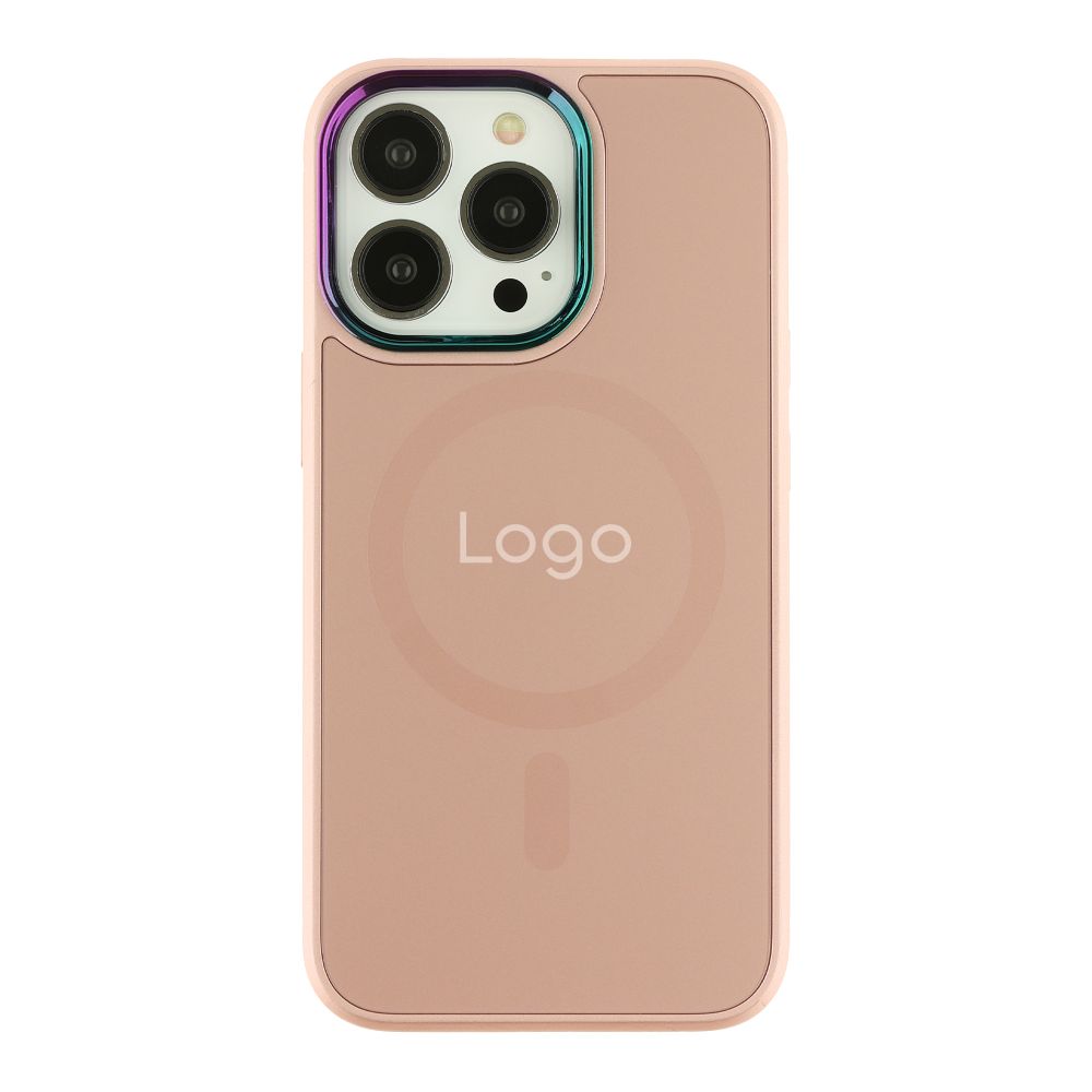 Чохол AG-Glass Chrome Camera with Magsafe для iPhone 13 Pro Max Pink Sand