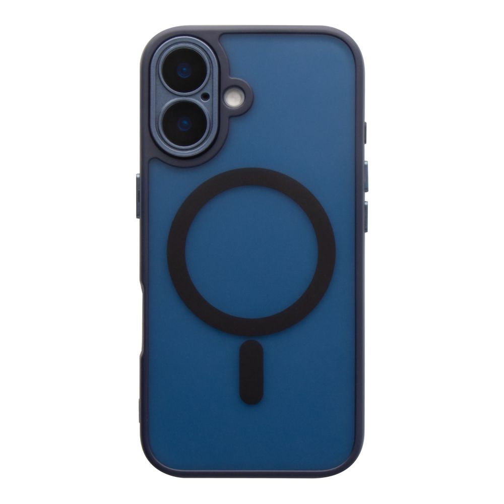 Чохол TPU+PC Magnetic Matte Camera Lens with Magsafe для iPhone 16 Dark Blue