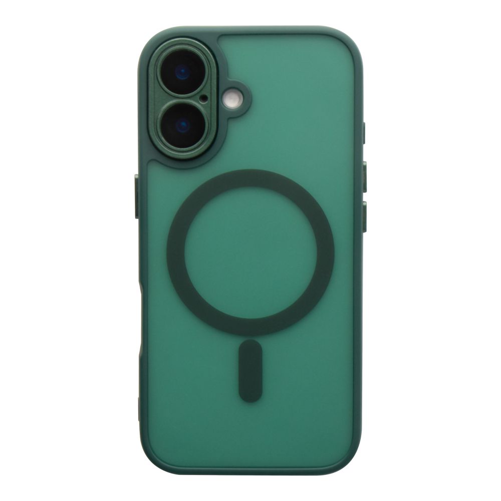 Чохол TPU+PC Magnetic Matte Camera Lens with Magsafe для iPhone 16 Dark Green
