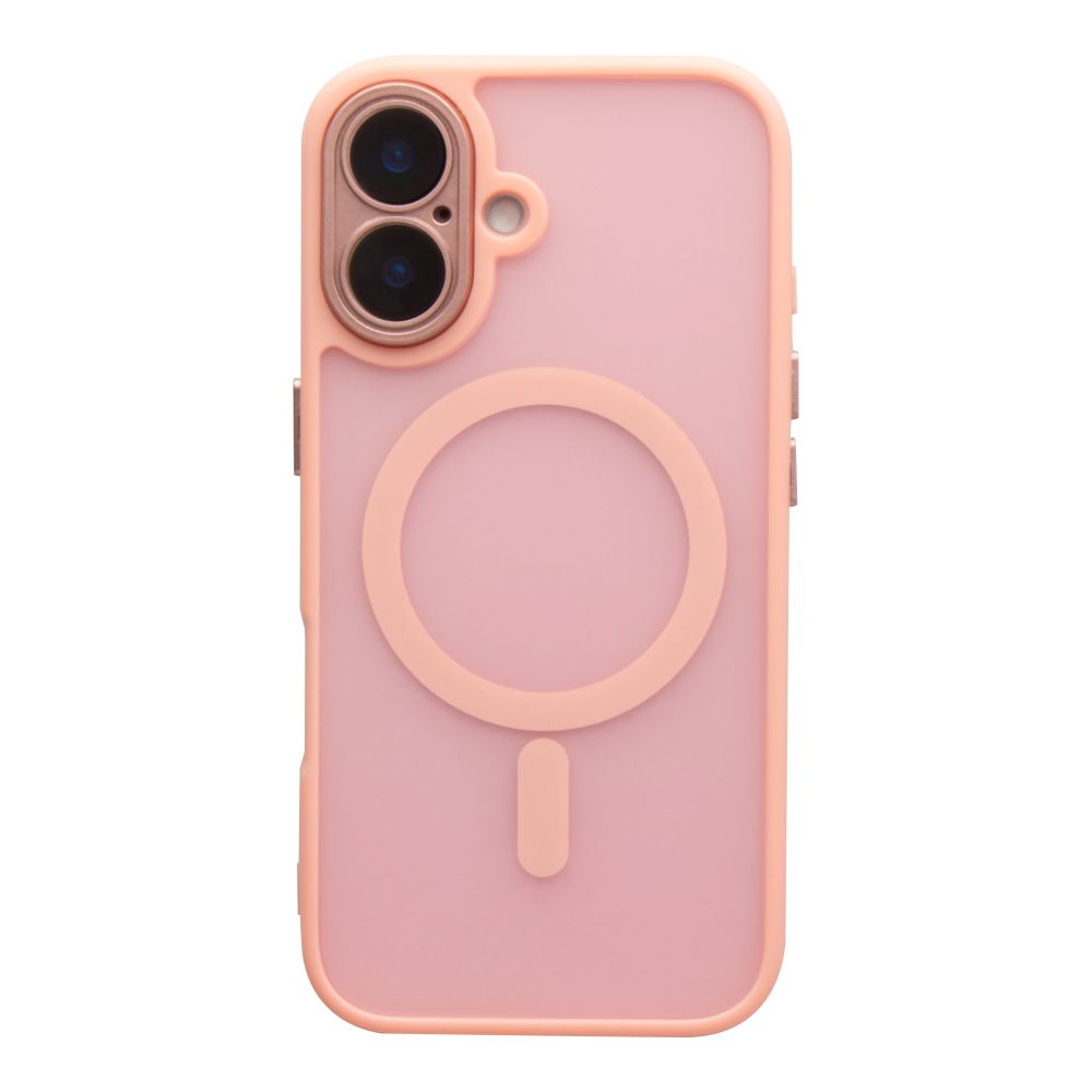 Чохол TPU+PC Magnetic Matte Camera Lens with Magsafe для iPhone 16 Pink