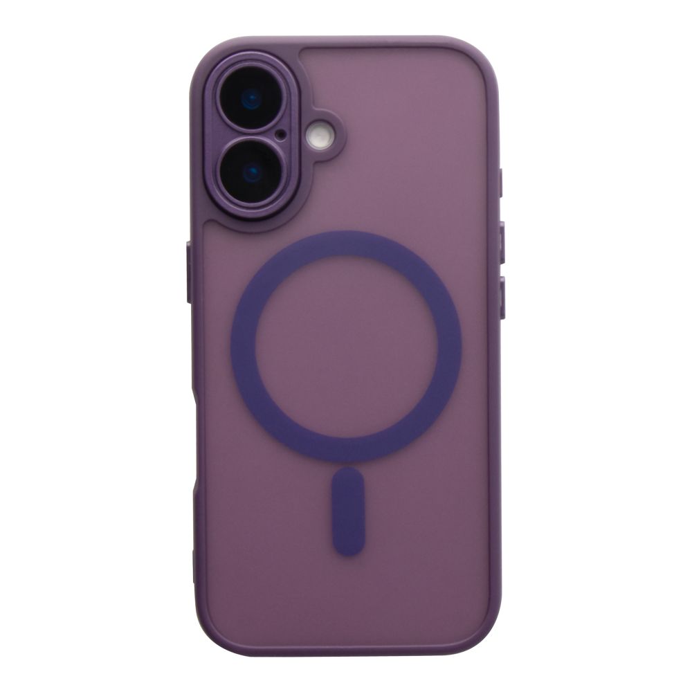 Чохол TPU+PC Magnetic Matte Camera Lens with Magsafe для iPhone 16 Dark Purple