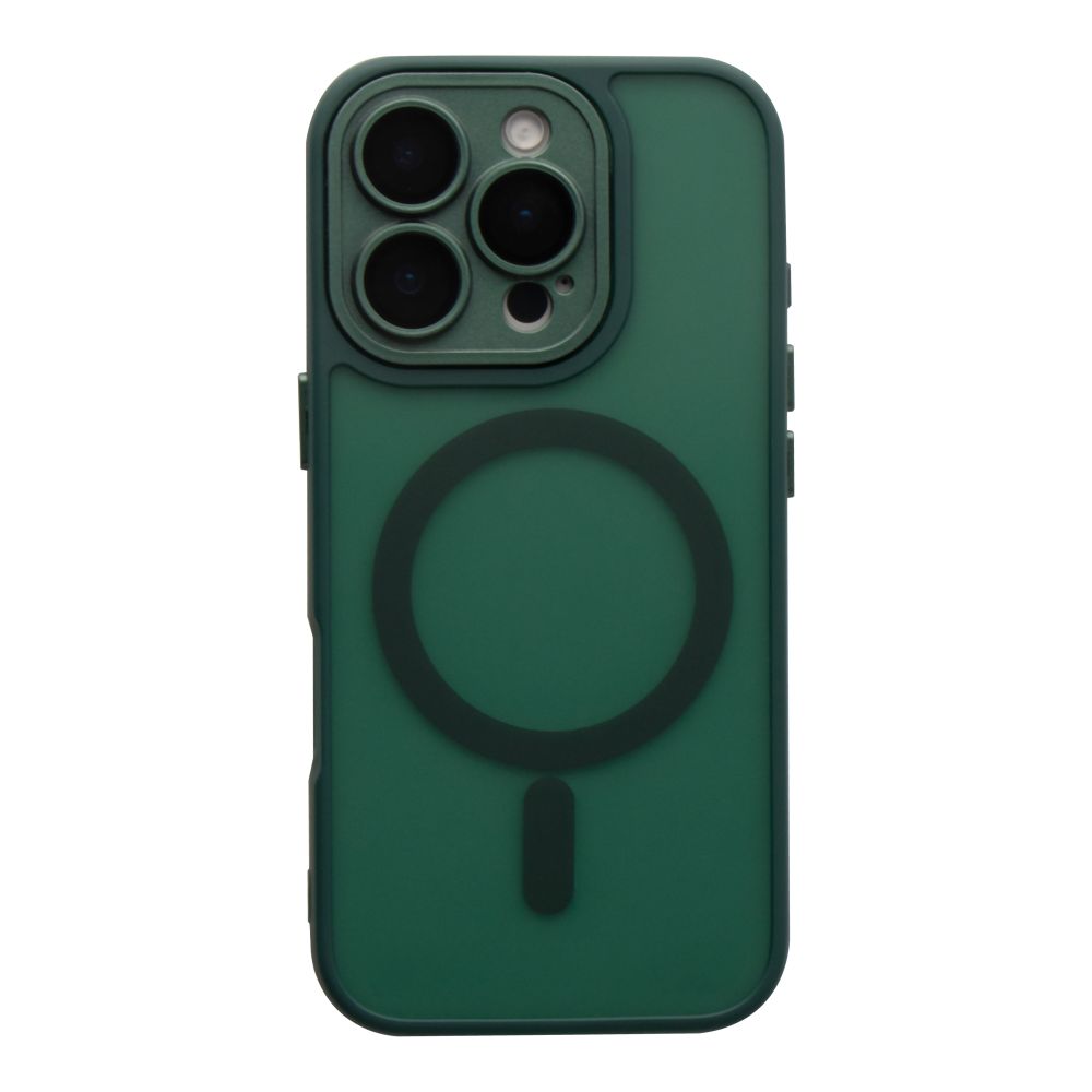 Чохол TPU+PC Magnetic Matte Camera Lens with Magsafe для iPhone 16 Pro Max Колір Dark Green