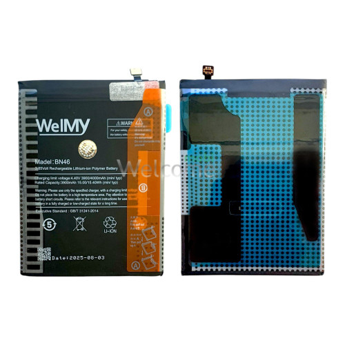 АКБ Xiaomi Redmi 7/ Redmi Note 8/ Redmi Note 8T (BN46) (84.16x63.22x3.92) Welmy