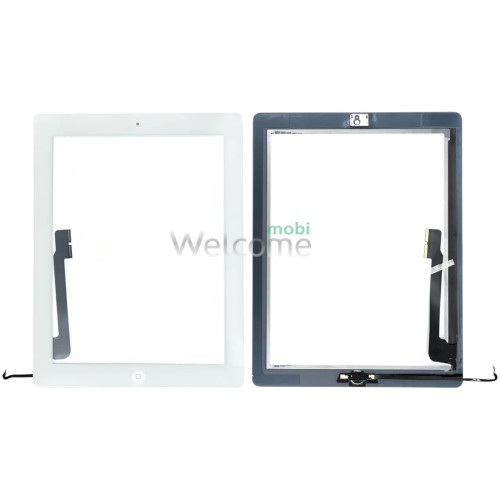 Сенсор iPad 4 з кнопкою меню (home) white