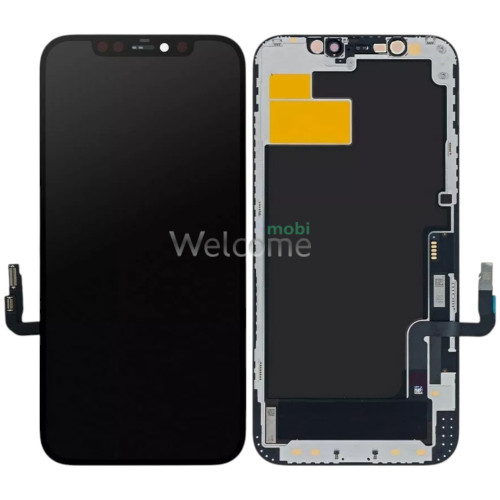 Дисплей iPhone 12, iPhone 12 Pro в сборе с сенсором и рамкой black (JCID hard OLED) без ошибки