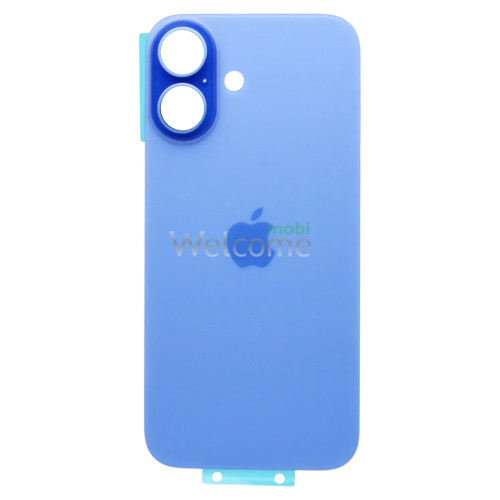 Задня кришка (скло) iPhone 16 Blue Ultramarine (оригінал завод) у зборі на рамці