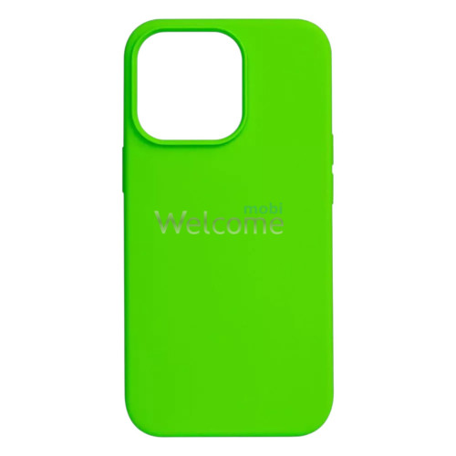 Silicone case for iPhone 14 (40) Shiny Green (закритий низ)