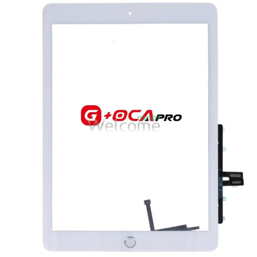Сенсор G + OCA Pro iPad 9.7 2018 зі шлейфом та кнопкою меню (home) white