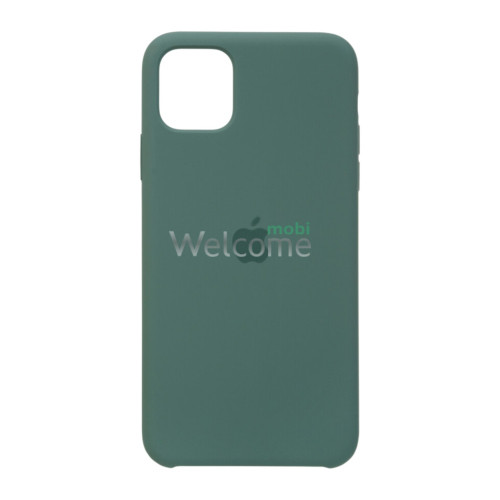 Silicone case for iPhone 11 Pro Max (55) pine green (квадратний) square side