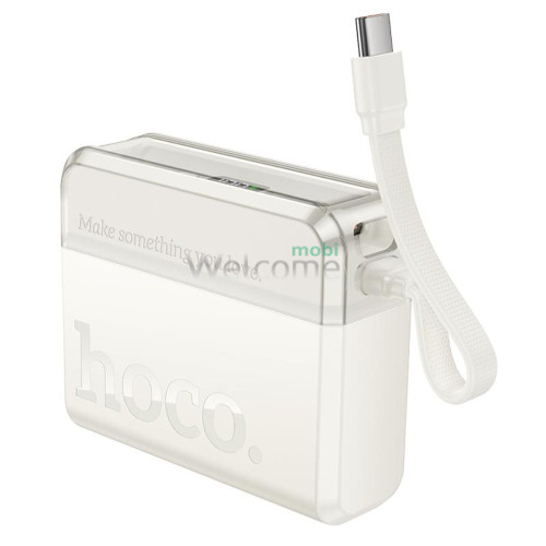 Зовнішній акумулятор (power bank) Hoco Q38 10000mAh PD 20W white + кабель Type-C to Lightning white