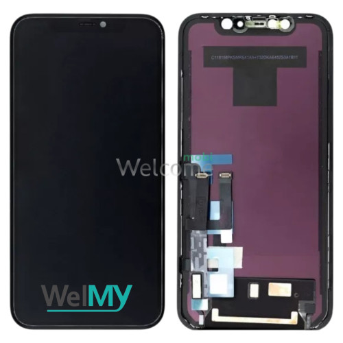 Дисплей iPhone 11 в зборі з сенсором та рамкою black (Welmy)