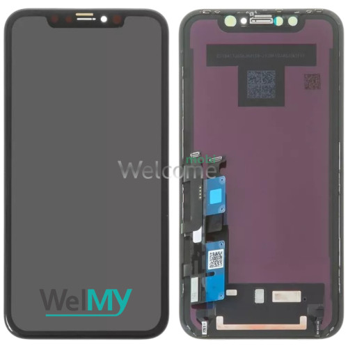 Дисплей iPhone XR в зборі з сенсором та рамкою black (Welmy)