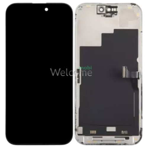 Дисплей iPhone 15 Pro Max в зборі з сенсором та рамкою black (DD Soft OLED) без помилки