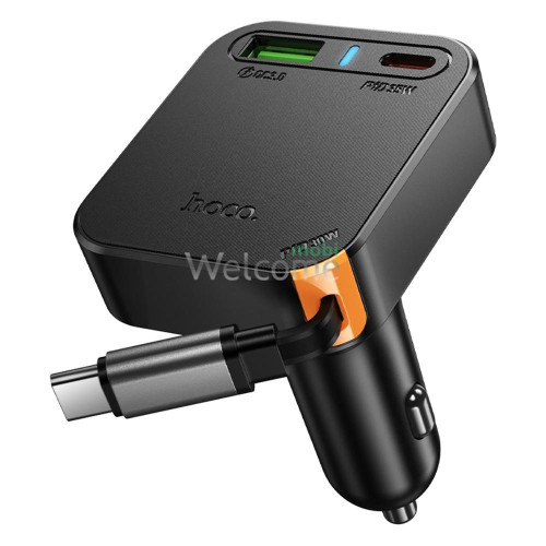 АЗП HOCO NZ18 USB/ Type-C PD 65W + кабель Type-C black