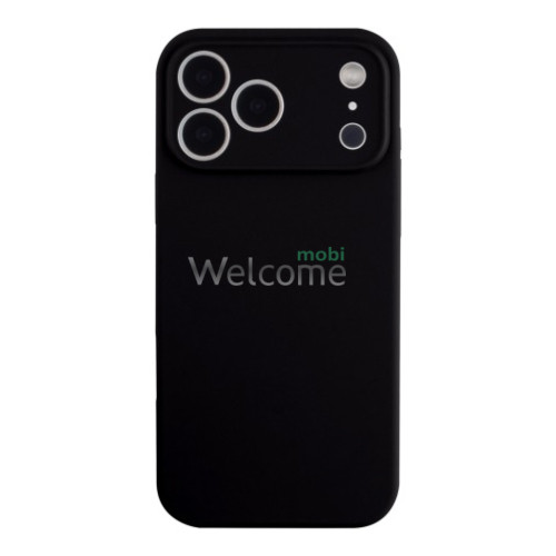 Silicone case for iPhone 17 Pro Max (18) Black (закрытый низ и рамка камеры)