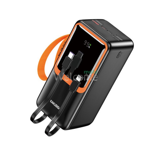 Зовнішній акумулятор (power bank) Kakusiga KSC-1090 50000mAh Fast Charge (4USB-A+USB-C/22.5W) + кабель Lightning/ Type-C black