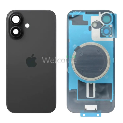 Задня кришка (скло) iPhone 17 black (оригінал завод) у зборі на рамці, зі склом камери