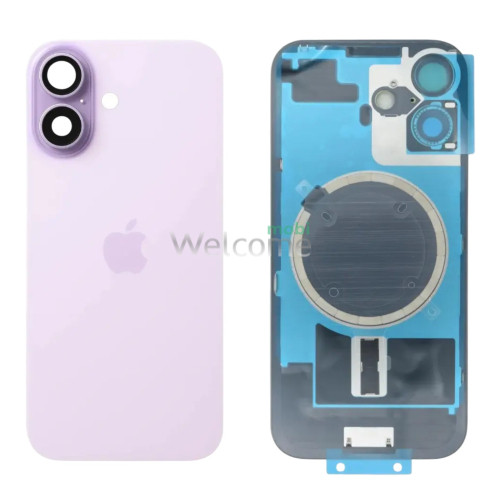 Задня кришка (скло) iPhone 17 lavender (оригінал завод) у зборі на рамці, зі склом камери