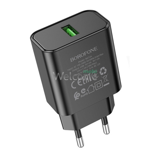 МЗП Borofone BA72A 1USB QC 18W black
